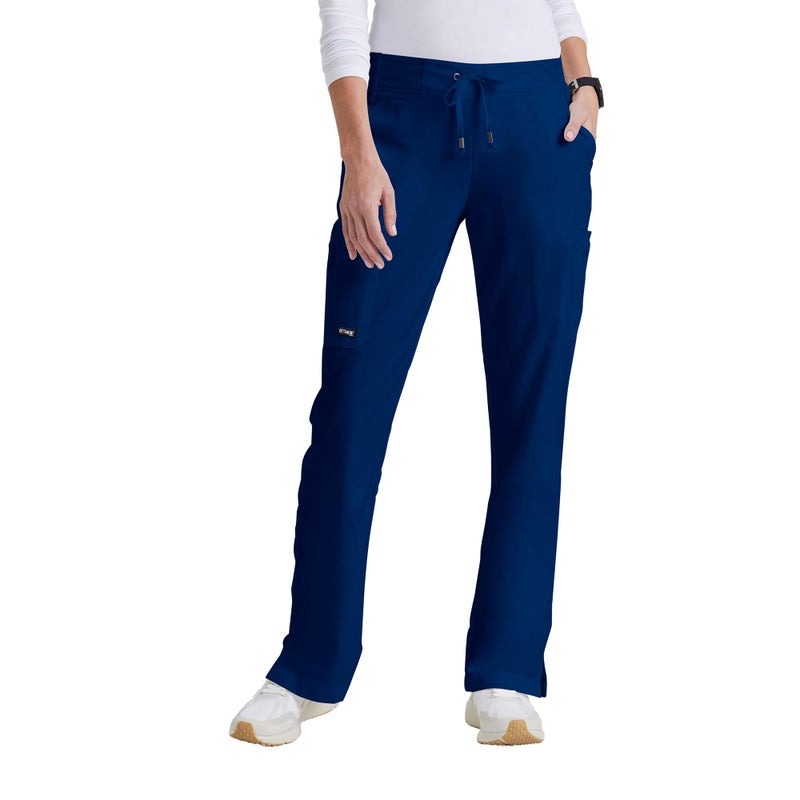 BARCO Grey s Anatomy Classic Mia Scrub Pant for Women Indigo, 6-Pocket Low-Rise Straight Leg Bottoms with Natural Stretch, Soil Release Fabric, and Super-Soft Finish Small, Regular Fit - Image 1